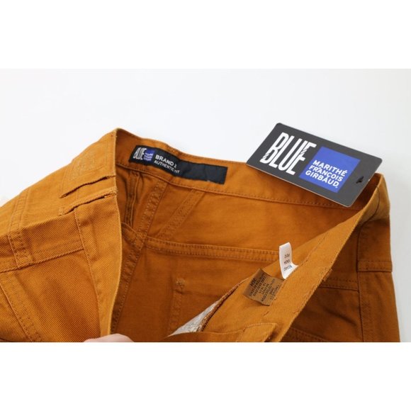 NOS Vintage 90s Marithe Francois Girbaud Mens 36x32 Baggy Loose Fit Jeans Orange - Picture 6 of 11
